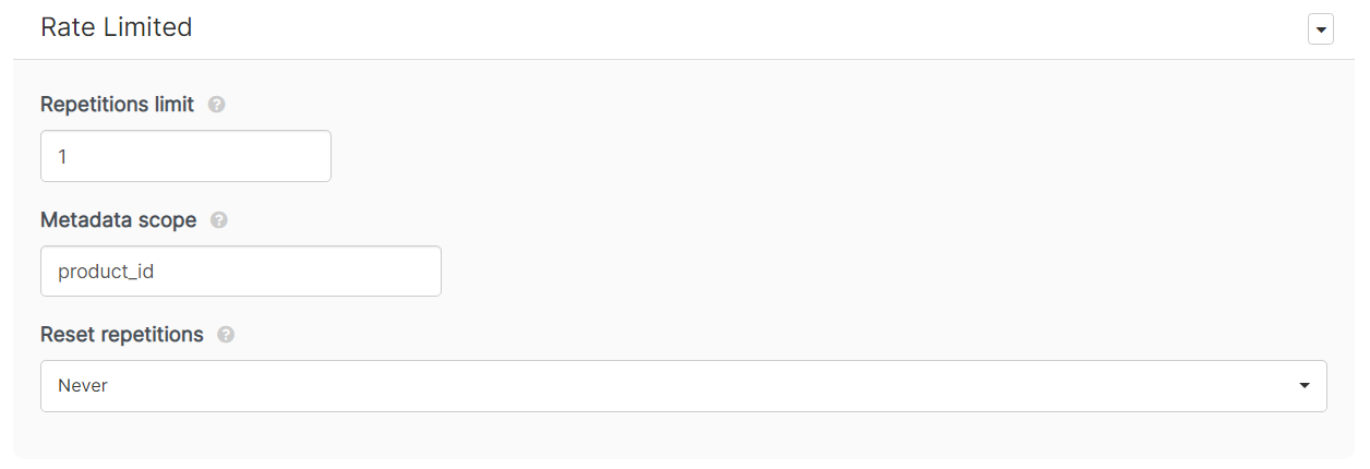 Mambo flexible behaviour metadata rate limiting